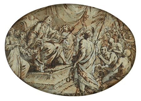 Carlo Fontana Re Pedro II distribuisce i rosari agli schiavi convertiti 1707...