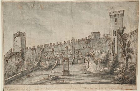 Vincenzo Meucci Veduta interiore della Rocca a Castiglion di Chiusi sulla...