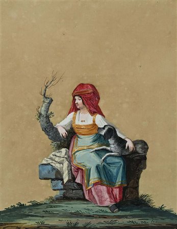 Alessandro D'Anna Donna di Ducenta 1787 Firmato "Alessan. d'Anna pin." in...