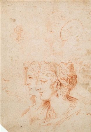 Pittore Accademico degli inizi del XIX secolo Studi di due teste femminili...