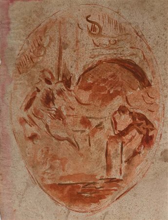 Scuola Italiana del XIX secolo Studio per la fucina di vulcano Inchiostro su...