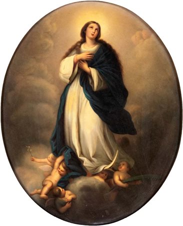 Anton Raphael Mengs (cerchia di) Immacolata Concezione Vestita con una tunica...
