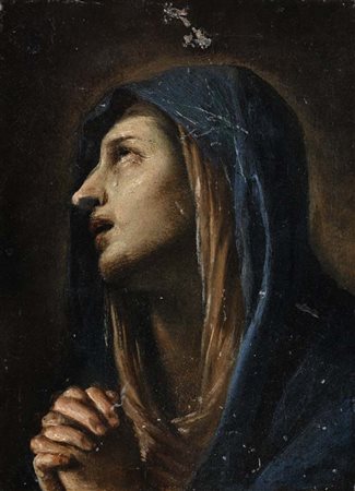 Pittore Napoletano del XVIII secolo Madonna addolorata orante olio su tavola...