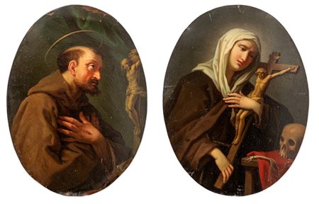 Pittore del XVIII secolo A) Santa Margherita da Cortona; B) San Francesco...