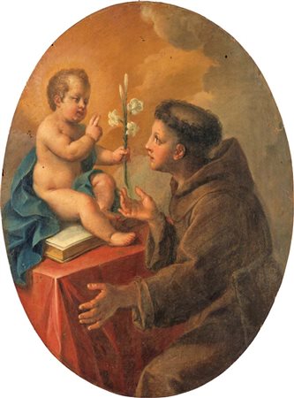 Pittore della fine del XVIII secolo Sant'Antonio con Gesù Bambino Il dipinto...
