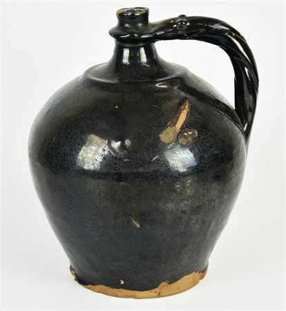 ANTICO ORCIO IN TERRACOTTA SMALTATA h cm 26