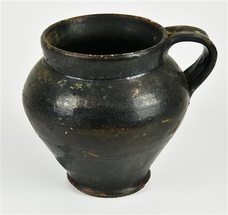 ANTICA BROCCA IN TERRACOTTA SMALTATA h cm 15