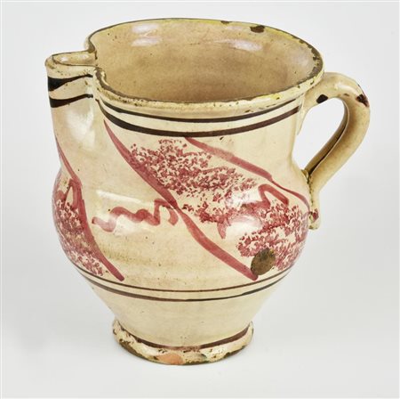 ANTICA BROCCA IN TERRACOTTA SMALTATA h cm 17