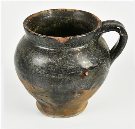 ANTICA BROCCA IN TERRACOTTA SMALTATA h cm 15