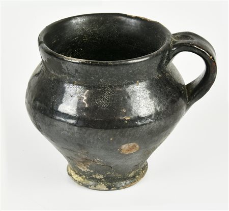 ANTICA BROCCA IN TERRACOTTA SMALTATA h cm 13