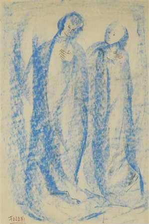 Pierre Octave Fasani SENZA TITOLO tecnica mista su carta, cm 32x22 firma