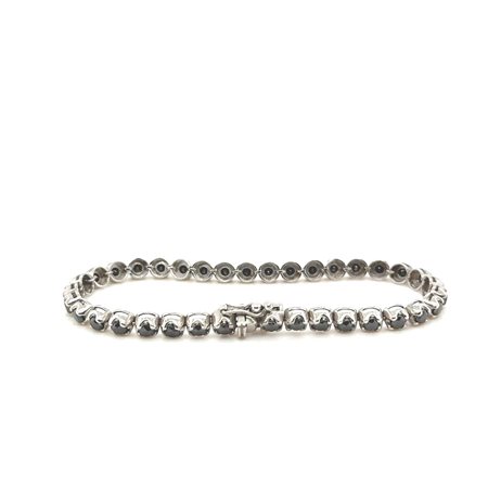 BRACCIALETTO IN ORO BIANCO 13.47 GR TIPO TENNIS CON DIAMANTI - DH-B508