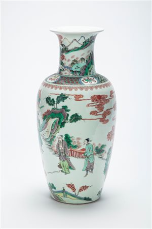 Vaso in porcellana famiglia verde. Cina, secolo XIX