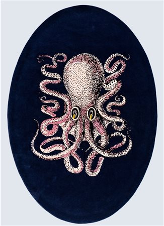 Piero Fornasetti, Octopus. Tappeto ovale in lana