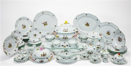 Servizio da sei  in porcellana Herend  "Forest animals", sec XX/XXI