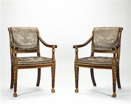 Fornitura da salotto composta da un  divano e due poltrone. Veneto, fine secolo  XVIII