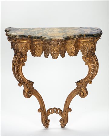 Console da muro di forma mossa. Roma, XVIII secolo