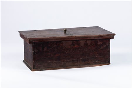 Scrigno in legno pirografato, sec. XVII