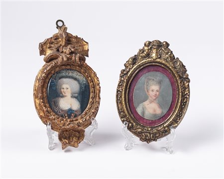 Due miniature su avorio. Francia, metà secolo XVIII