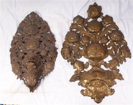  
Lotto di due palme in ottone fine XVIII inizi XIX secolo
 80 x 55 cm; 67 x 40 cm