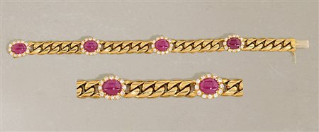 BRACCIALE BRACCIALE. In oro giallo 18 kt maglia groumette con motivi in...