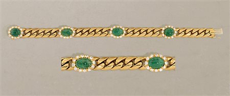 BRACCIALE BRACCIALE. In oro giallo 18 kt maglia groumette con motivi centrati...