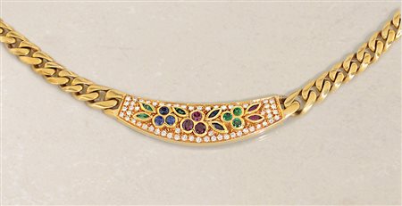 COLLANA COLLANA. In oro giallo 18 kt maglia groumette con settore centrale...