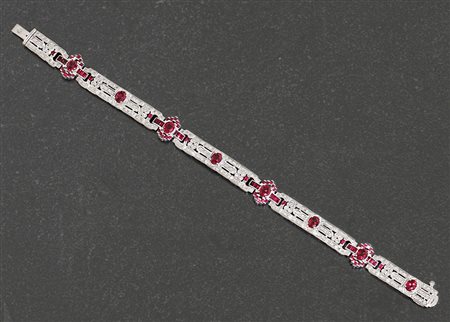 BRACCIALE BRACCIALE. In oro bianco 18 kt realizzato in stile anni '30 ma di...