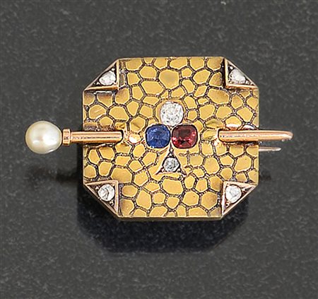 SPILLA SPILLA ANNI '40 CA. In oro giallo bassa caratura montatura scatolata...