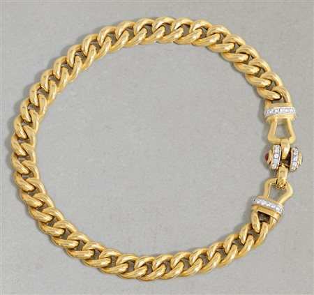 COLLANA COLLANA. In oro giallo e bianco 18 kt maglia groumette realizzata in...