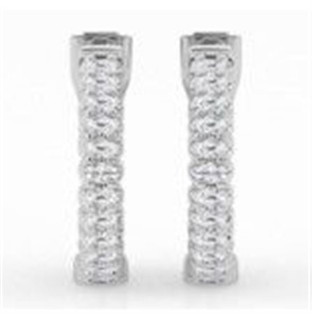 Orecchini in oro bianco 7.60 gr con diamanti - 2 - Hoop Earring