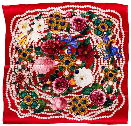 Foulard fiori e perle