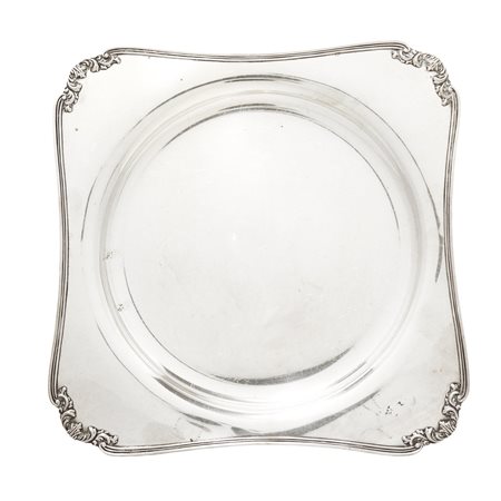 Vassoio quadrato in argento 800 