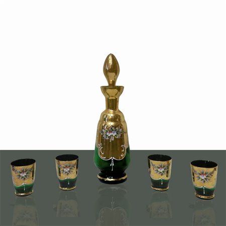 Bottiglia da rosolio in vetro dorato