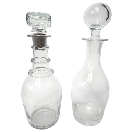 Coppia di bottiglie decanter in vetro