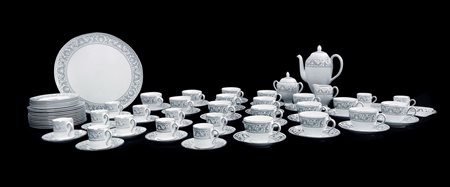 Wedgwood Made in England - Servizio in porcellana da dolci, the e caffe per 12 persone. Modello Dolphins, Bone china
