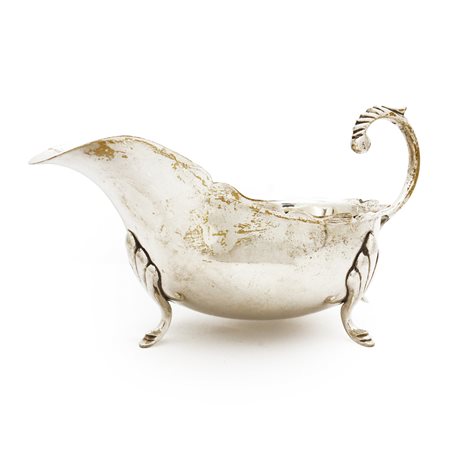 Salsiera in silver con piedi a motivi zoomorfi