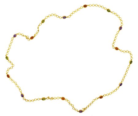 Lunga collana in oro giallo 18kt