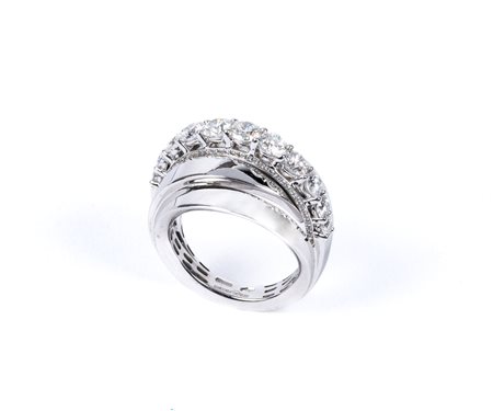 Anello a fascia in oro bianco 18kt