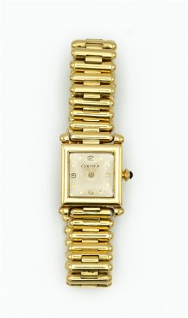 Cartier, Tank Obus, orologio bracciale in oro giallo 18kt
