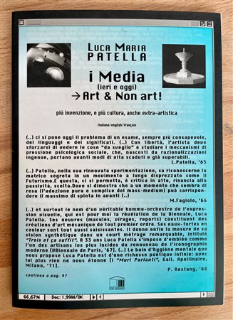 CATALOGHI AUTOGRAFATI (LUCA MARIA PATELLA) - Luca Maria Patella. I media (ieri e oggi). Art & Non art!, 1999