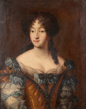 Scuola romana, secolo XVII - Ritratto di gentildonna in abiti eleganti (probabilmente Maria Mancini) 