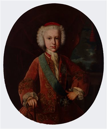 Scuola dell'Italia settentrionale, secolo XVIII - Ritratto di giovane principe con le insegne dell'Ordre du Saint-Esprit