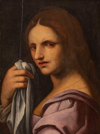 Imitatore di Leonardo da Vinci - Figura femminile con panno bianco (Maddalena?)