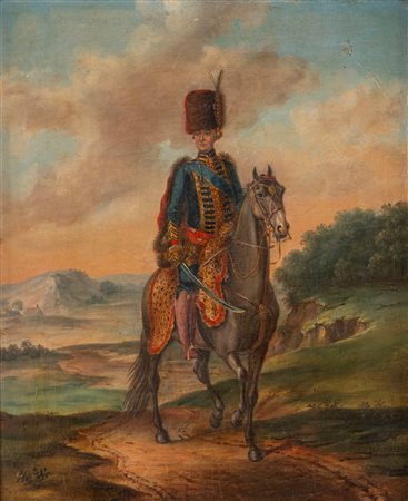 Scuola francese, fine secolo XVIII - Ritratto del Duca d'Orléans a cavallo