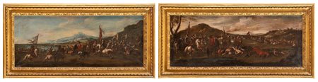 Imitatore di Salvator Rosa - Due scene di battaglia