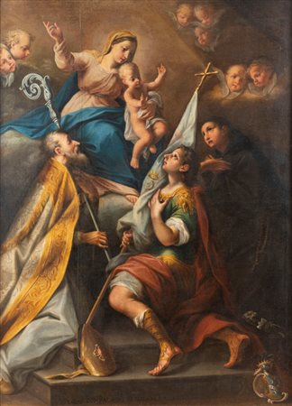 Scuola dell'Italia settentrionale, secolo XVIII - Madonna in gloria con Bambino e santi