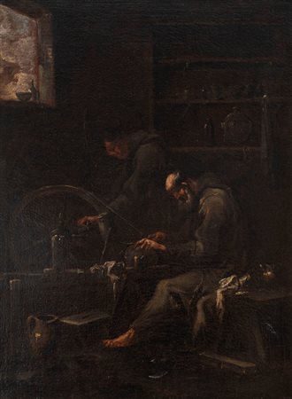 Alessandro Magnasco (Genova 1667 - 1749)  - Frati cappuccini arrotini