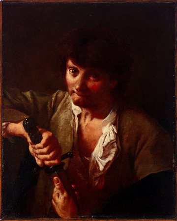 Giovanni Battista Piazzetta (Venezia 1683 - 1754)  - Giovane che sfodera la spada