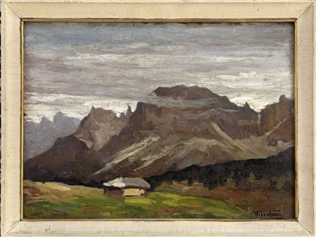 Luigi Vicentini Pomarolo (TN) 1901 - 1970 Nomi (TN) Veduta delle Dolomiti 